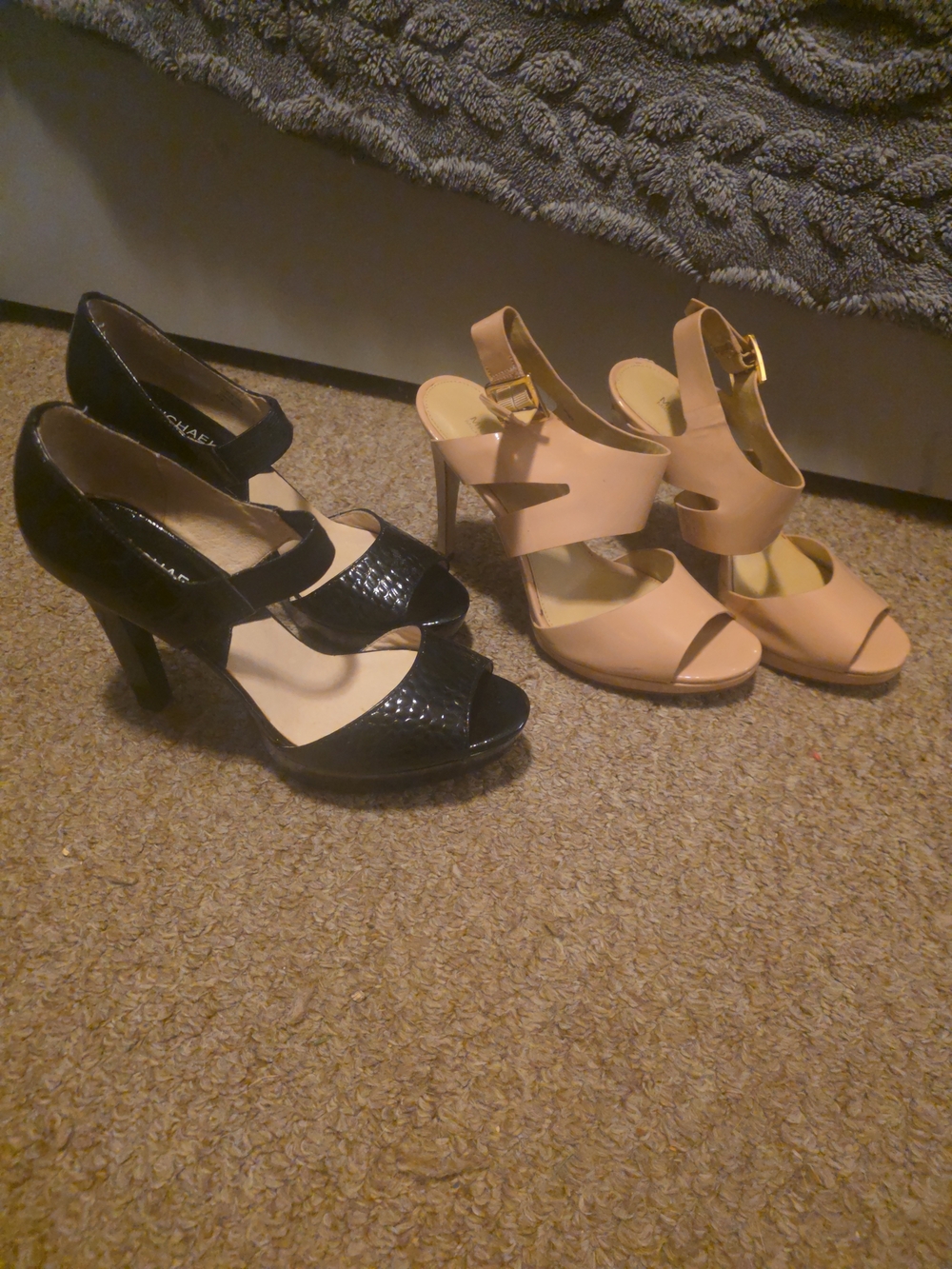 Michael Kors Black and Nude Strappy High Heel Sandals